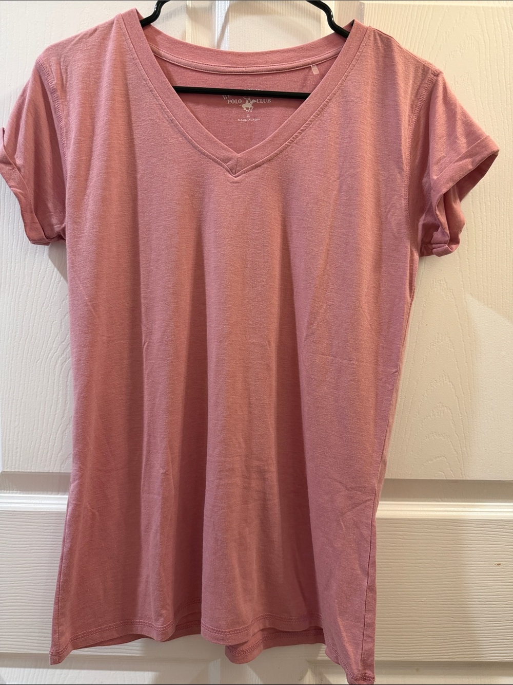 Beverly Hills Polo Club Dusty Rose V-Neck Short Sleeve Tee